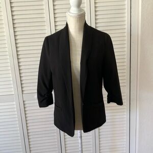 LOVE CULTURE Black Blazer size M 3/4 sleeves‎ with gathered details fully lined
